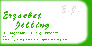 erzsebet jilling business card
